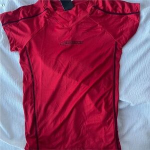 Women's Red Short Sleeve Top
